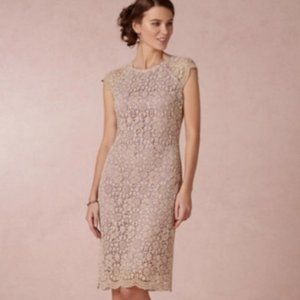 BHLDN Mignon Doo Pink Lace Shift Dress